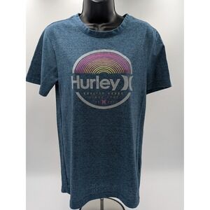 Hurley Women's Blue Heathered Graphic T-Shirt Quality Goods Since 1999